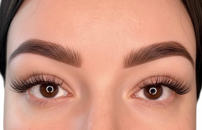 diy lashes view on the model 