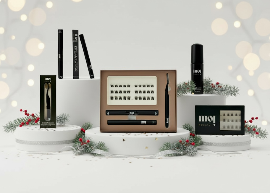 Complete Moi Beauty lash collection including lash sets, bonder, remover, applicator, lash shampoo.